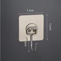 Self-adhesive stainless steel hook with 7.1cm brushed finish backplate and 6cm hook - Brushed Stainless Steel