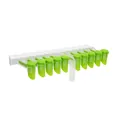 Wall-mounted rotatable seasoning bag organizer with green clips for kitchen storage - 10 Holes Transparent Color