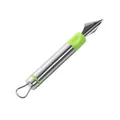 Professional stainless steel fruit carving knife and melon scooper tool with green accents - Fruit Carving Knife / Green