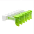 Wall-mounted seasoning bag storage rack with seven green rotating sealing clips organizer - 6 Holes Transparent Color