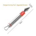 Dual-ended stainless steel fruit carving tool with orange handle and serrated blade - Fruit Carving Knife / Orange