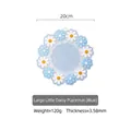 Large blue daisy floral shaped heat resistant silicone table placemat with 20cm diameter - Diameter 20cm / Blue Large