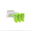 Space-saving wall-mounted seasoning bag organizer featuring 3 green sealing clips - 3 Holes Transparent Color