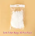 Pack of 30 disposable white mesh sink strainer bags for kitchen waste filtering - Filter Mesh Bags / 30Pcs Pack