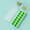 Professional 14-grid square silicone ice tray with lid, bright green soft bottom variant - Large 25.5*9.3*3.2cm / Green