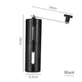 Portable manual coffee bean grinder in black with 19cm height and 14cm handle length - Non-adjustable Style / Black