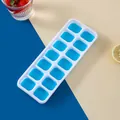 14-grid square silicone ice cube tray with soft bottom for DIY ice making - Large 25.5*9.3*3.2cm / Blue