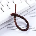 Durable brown reusable silicone cable tie and cord organizer for desk management - Coffee