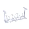 Under-desk cable management tray in white metal for power strips - Gray