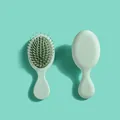 Mini spazzola per capelli portatile con massaggio a cuscino d'aria color verde menta - Verde scuro