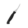 Professional stainless steel shrimp deveiner knife with a black ergonomic handle for kitchen - Black