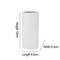 Standard white tearable lint roller refill roll, 10cm in height and 4.5cm in diameter. - 10cm