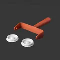 Replacement orange handle and white end caps for tearable adhesive lint roller - Handle Accessory / Orange