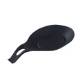 Black silicone spoon rest for kitchen utensils, heat resistant and easy to clean - Black