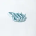 Portable light blue silicone scalp massager and shampoo brush for hair care routine - Blue