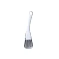 Ergonomic white crevice cleaning brush with grey stiff bristles for window grooves and seams - Gray Brush Set / Gray