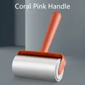 Coral pink lint roller for pet hair removal with 60 sheets per roll, effective for clothing - Lint Roller Set (With 1 Roll) / 60 Sheets/Roll / Orange