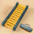 Hanging refrigerator storage rack track with sealer clips in yellow and blue colors - Blue & Yellow (1 Rack + 3 Clips)