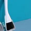 Compact crevice cleaning brush tool with 3.5cm stiff bristles for narrow window tracks - Black Brush Set / Black