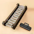 Adjustable black refrigerator hanging storage rack with sliding rail for ziplock bag clips - Black & Grey (1 Rack + 3 Clips)