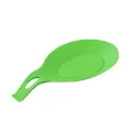 Durable green heat-resistant silicone spoon rest mat for kitchen utensils storage - Green