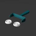 Durable teal lint roller handle set with two white plastic end caps for clothes cleaning - Blue Handle Accessory