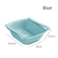 Adjustable blue refrigerator storage basket with ventilation holes for food organization - Blue / Blue