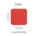 8-Zoll rote quadratische perforierte Silikon-Heißluftfritteusenmatte, 20,2 cm Größe - Quadratisch / 8 Zoll - Klein / Rot