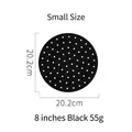 Schwarze 8-Zoll-Heißluftfritteusenmatte mit 20,2 cm Durchmesser und Belüftungslöchern. - Rund / 8 Zoll - Klein / Schwarz