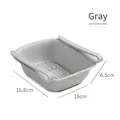 Gray extendable refrigerator storage drawer organizer with drainage holes and dimensions - Gray / Gray