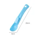 Light blue plastic ice cream scoop 19cm length with manual release trigger design - Blue