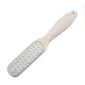 Pedicure foot rasp featuring white handle and stainless steel callus remover surface - White