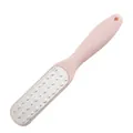 Pink ergonomic foot rasp with stainless steel surface for dead skin removal - Pink