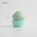 Cute mushroom shaped fiber dish cleaning brush with handle in soft mint green color - Green