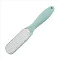 Professional stainless steel foot file callus remover with mint green ergonomic handle - Blue