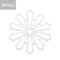 Creative Japanese style white flower-shaped heat-insulated table mat for cups and pots - Hollow Petal (A2993) / 15.5cm / White