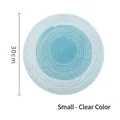 Small 30cm round woven cotton linen heat insulation dining table mat in clear blue - 36cm / Light Blue