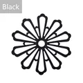 Black flower-shaped heat-resistant silicone trivet for table protection - Hollow Petal (A2993) / 15.5cm / Black