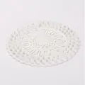White silicone floral pattern drain hair catcher for kitchen sinks and bathrooms - White