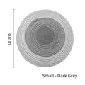 Small dark gray circular woven cotton linen heat-resistant placemat, diameter 30cm - 36cm / Dark Gray