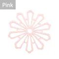 Pink floral shaped silicone heat insulation mat creative Japanese style table trivet - Hollow Petal (A2993) / 15.5cm / Pink