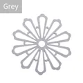 Creative Japanese style flower-shaped hollowed-out heat insulation mat in grey finish - Hollow Petal (A2993) / 15.5cm / Gray