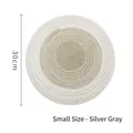 Small 30cm round silver gray woven cotton and linen heat insulation dining mat - Light Gray
