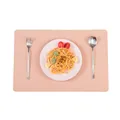 Premium peach pink Nordic faux leather heat-resistant placemat for dinner table - Pink