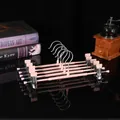 Five-piece set of pink stainless steel pant hangers with non-slip adjustable clips for skirts - Single Piece / Pink
