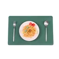Dark green Nordic style leather placemat, waterproof and heat-resistant PVC table mat - Green