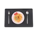 Nordic style black leather placemat, PVC oil-proof and heat resistant dining table mat - Black