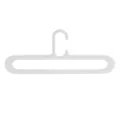 Durable white plastic clothes hanger with thickened design for laundry and storage - White