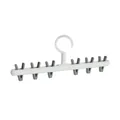 Creative white plastic hanger with 6 grey clips for drying socks and baby clothes - 6 Clips / Gray