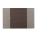 Modern woven PVC heat resistant placemat featuring a stylish brown and grey color-block design - Coffee